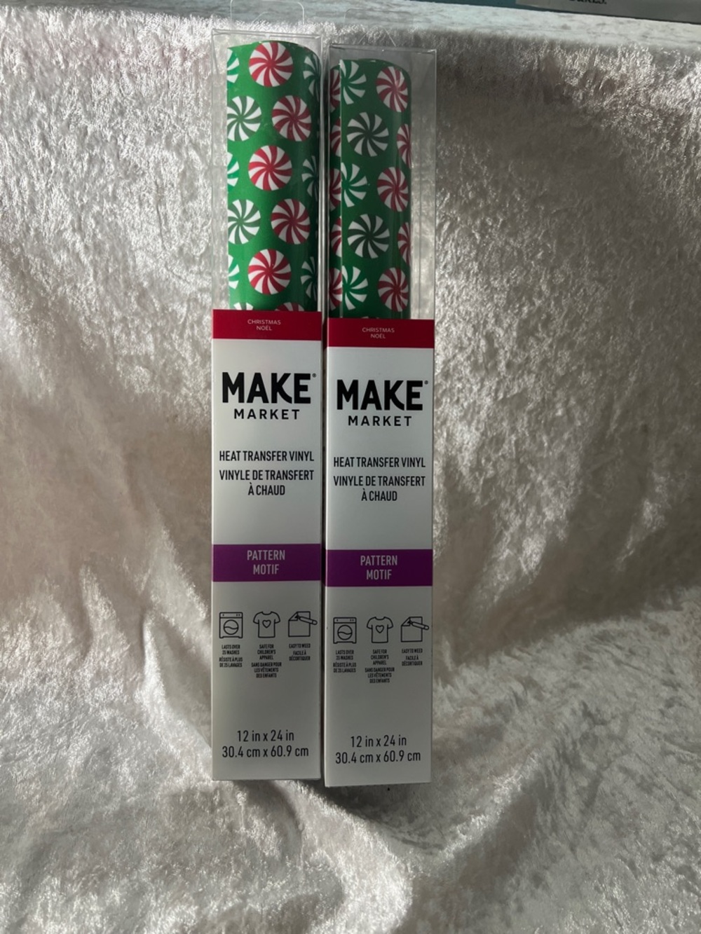 Makers Market Green Heat Transfer Vinyl with Red & White Peppermint Motif